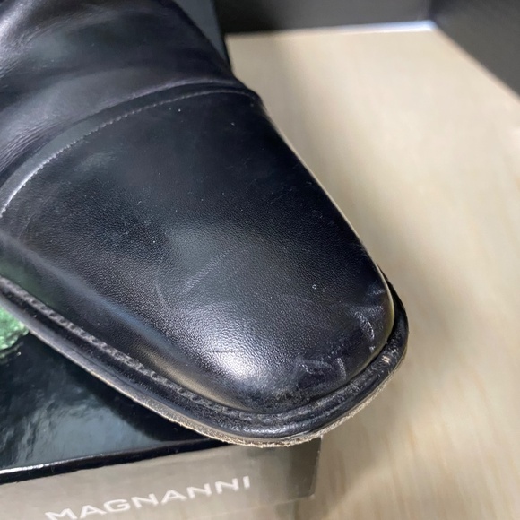 Magnanni Size 9 SILVIO Double Monk Strap Shoes Black Leather With Box - Picture 10 of 14